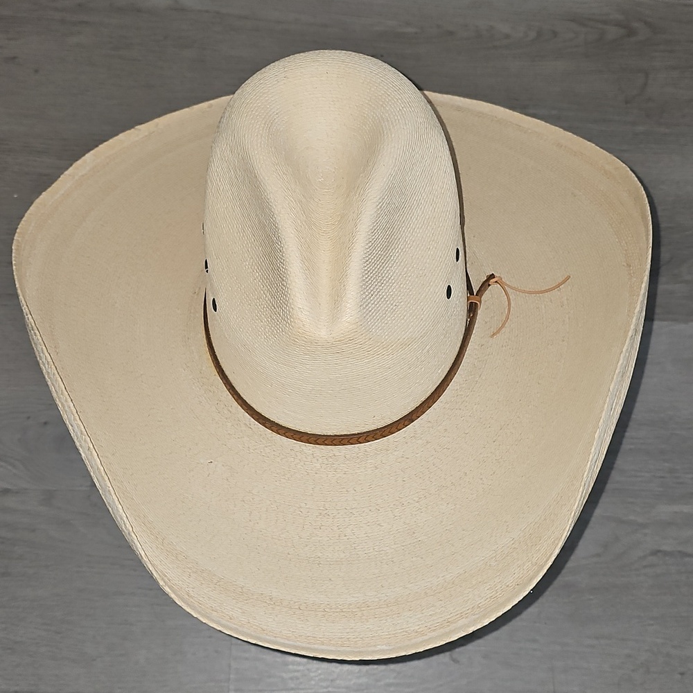 DALLAS HATS Men's Cream Cowboy Hat with Brown Band - Picture 4 of 13